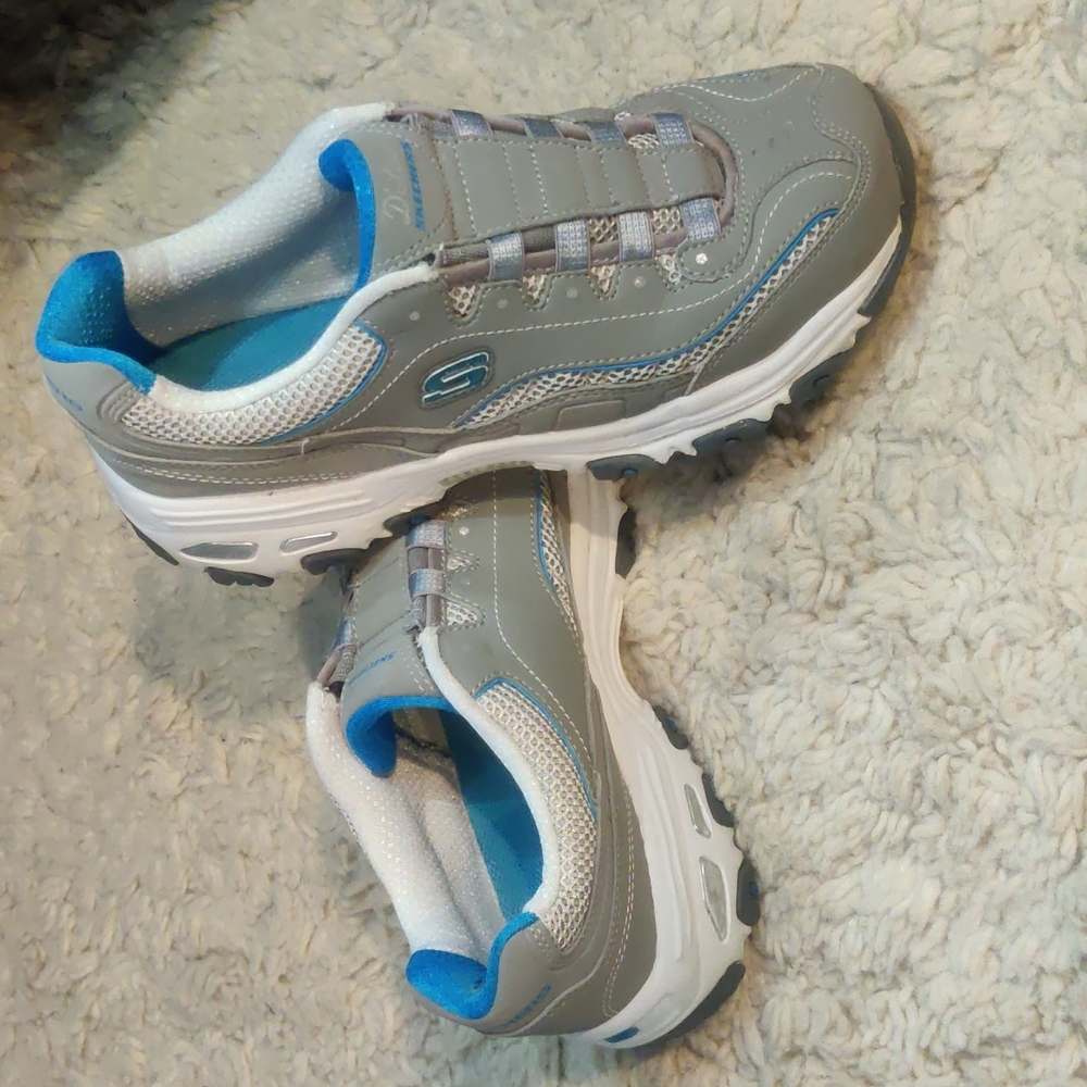 Skechers D'lites Sport Slip-on Blue Gray Sz 7.5